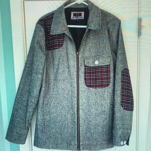 On Running Gray Jacket with Red Accents